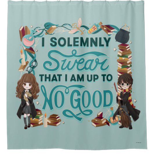 Magical Watercolor "I feierlich Swear" Duschvorhang (Vorderseite)