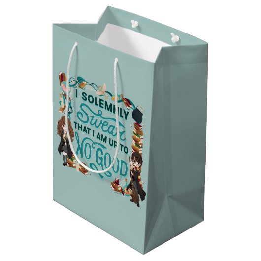 Magical Watercolor "I feierlich Swear" Mittlere Geschenktüte (Rückseite Schrägansicht)