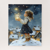 Magical Watercolor Winter Starry Night Puzzle (Vertikal)
