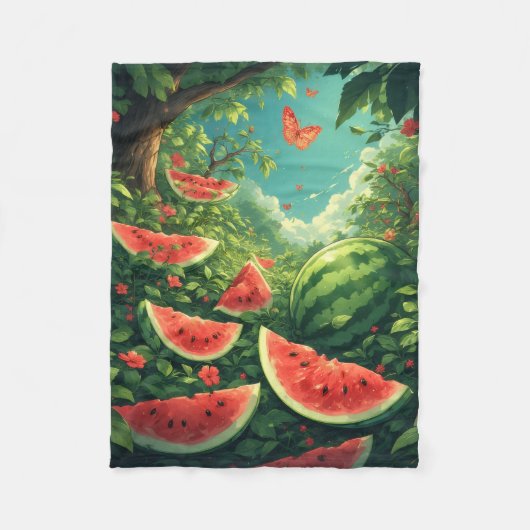 Magical Watermelon Garden - Natur Fantasy Blanket Fleecedecke (Vorderseite)