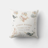 Magical Whales Baby Birth Stats Kissen (Vorderseite)