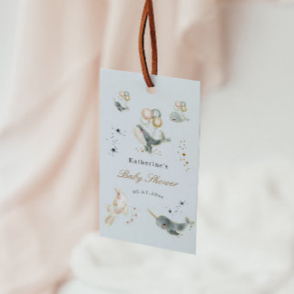 Magical Whales Balloons Babydusche Geschenkanhänger