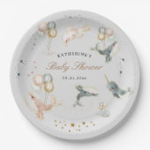 Magical Whales Balloons Stars Baby Dusche Pappteller (Vorderseite)