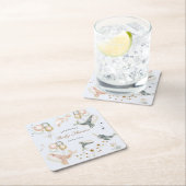 Magical Whales Balloons Stars Baby Dusche Rechteckiger Pappuntersetzer (Vor Ort)