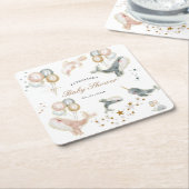 Magical Whales Balloons Stars Baby Dusche Rechteckiger Pappuntersetzer (angewinkelt)