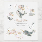 Magical Whales Balloons Stars Baby Dusche Weinetikett (Einzelnes Label)