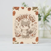 Magical Whimsical Wolf Dankeskarte (Stehend Vorderseite)