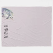 Magical White Gold Horn Unicorn Fleecedecke (Vorderseite (Horizontal))