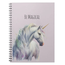 Magical White Gold Horn Unicorn  Notizblock