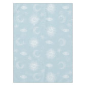 Magical White Moon Sun Stars Blue pattern Tischdecke (Vorderseite)