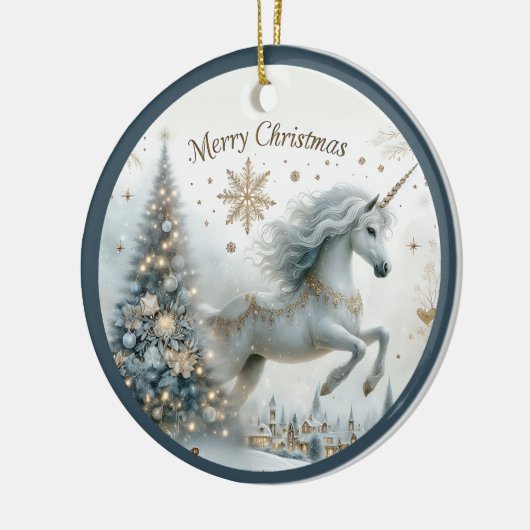 Magical White Unicorn Granddaughter Christmas Keramik Ornament (Links)