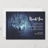 Magical Wild Wolf mit Phantastischen blauen Augen Dankeskarte (Vorderseite)