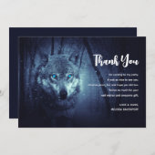Magical Wild Wolf mit Phantastischen blauen Augen Dankeskarte (Vorne/Hinten)