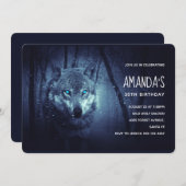 Magical Wild Wolf mit Phantastischen blauen Augen Einladung (Vorne/Hinten)