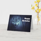 Magical Wild Wolf mit Phantastischen blauen Augen  Karte (Gelbe Blume)