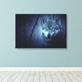 Magical Wild Wolf mit Phantastischen blauen Augen Leinwanddruck (Insitu (Holzboden))