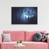 Magical Wild Wolf mit Phantastischen blauen Augen Leinwanddruck (Insitu (Wohnzimmer))
