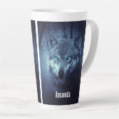 Magical Wild Wolf mit Phantastischen blauen Augen Milchtasse (Rechte Ecke)