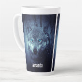 Magical Wild Wolf mit Phantastischen blauen Augen Milchtasse (Linke Ecke)