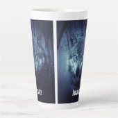 Magical Wild Wolf mit Phantastischen blauen Augen Milchtasse (Vorderseite)