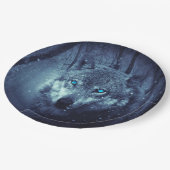 Magical Wild Wolf mit Phantastischen blauen Augen Pappteller (Schrägansicht)