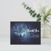 Magical Wild Wolf mit Phantastischen blauen Augen  Postkarte (Stehend Vorderseite)