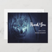 Magical Wild Wolf mit Phantastischen blauen Augen  Postkarte (Vorne/Hinten)