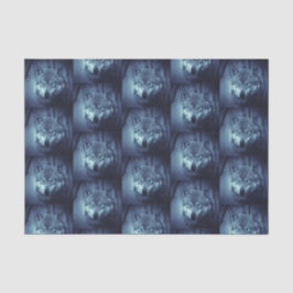 Magical Wild Wolf mit Phantastischen blauen Augen Seidenpapier