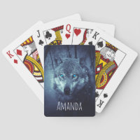 Magical Wild Wolf mit Phantastischen blauen Augen