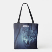 Magical Wild Wolf mit Phantastischen blauen Augen Tasche (Rückseite)