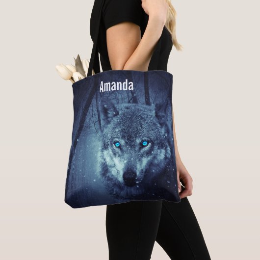 Magical Wild Wolf mit Phantastischen blauen Augen Tasche (Von Nahem)