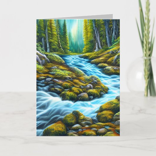 Magical Wilderness Bubbling Brook Dankeskarte (Vorderseite)