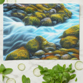 Magical Wilderness Bubbling Brook Geschirrtuch (Gefaltet)