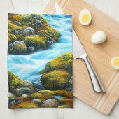 Magical Wilderness Bubbling Brook Geschirrtuch (Viertel Falte)