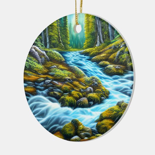 Magical Wilderness Bubbling Brook Keramik Ornament (Links)