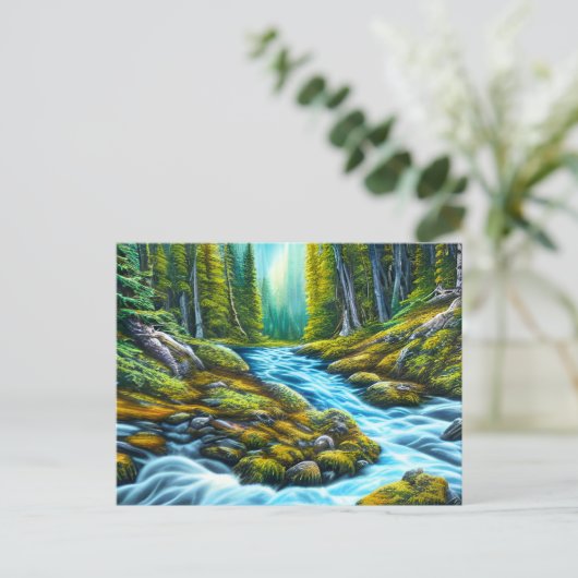 Magical Wilderness Bubbling Brook Postkarte (Stehend Vorderseite)