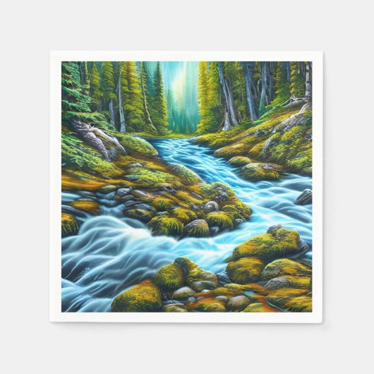 Magical Wilderness Bubbling Brook Serviette (Vorderseite)