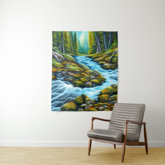 Magical Wilderness Bubbling Brook Wandteppich (Beispiel)