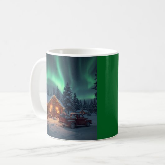 Magical Winter Cabin Christmas Kaffeetasse (Vorderseite Links)