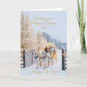 Magical Winter Carriage Ride Christmas Photo Card Karte (Vorderseite)