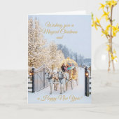 Magical Winter Carriage Ride Christmas Photo Card Karte (Gelbe Blume)