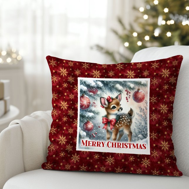 Magical Winter Deer Soft Forest Gift Christmas  Kissen (Magical Winter Deer Soft Forest Gift Christmas pillow)