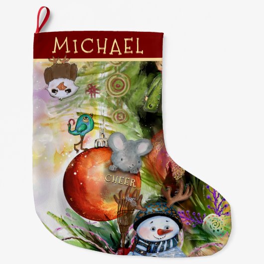 Magical Winter Funny Critters Weihnachts-Strumpf Großer Weihnachtsstrumpf (Vorderseite)