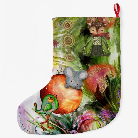 Magical Winter Funny Critters Weihnachts-Strumpf Großer Weihnachtsstrumpf (Rückseite)