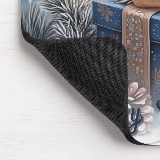 Magical Winter Merry Christmas Gift Scene Mousepad (Ecke)