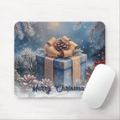 Magical Winter Merry Christmas Gift Scene Mousepad (Mit Mouse)