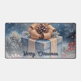 Magical Winter Merry Christmas Gift Scene Schreibtischunterlage