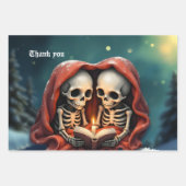 Magical winter moments, two skeletons geschenkpapier set (Vorderseite)
