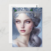 Magical Winter Queen Portrait Postkarte (Vorne/Hinten)