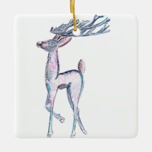 Magical Winter Rentier Keramikornament